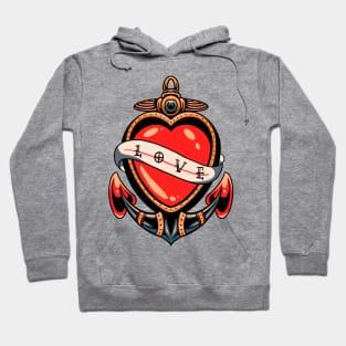 love and anchor tattoo Hoodie